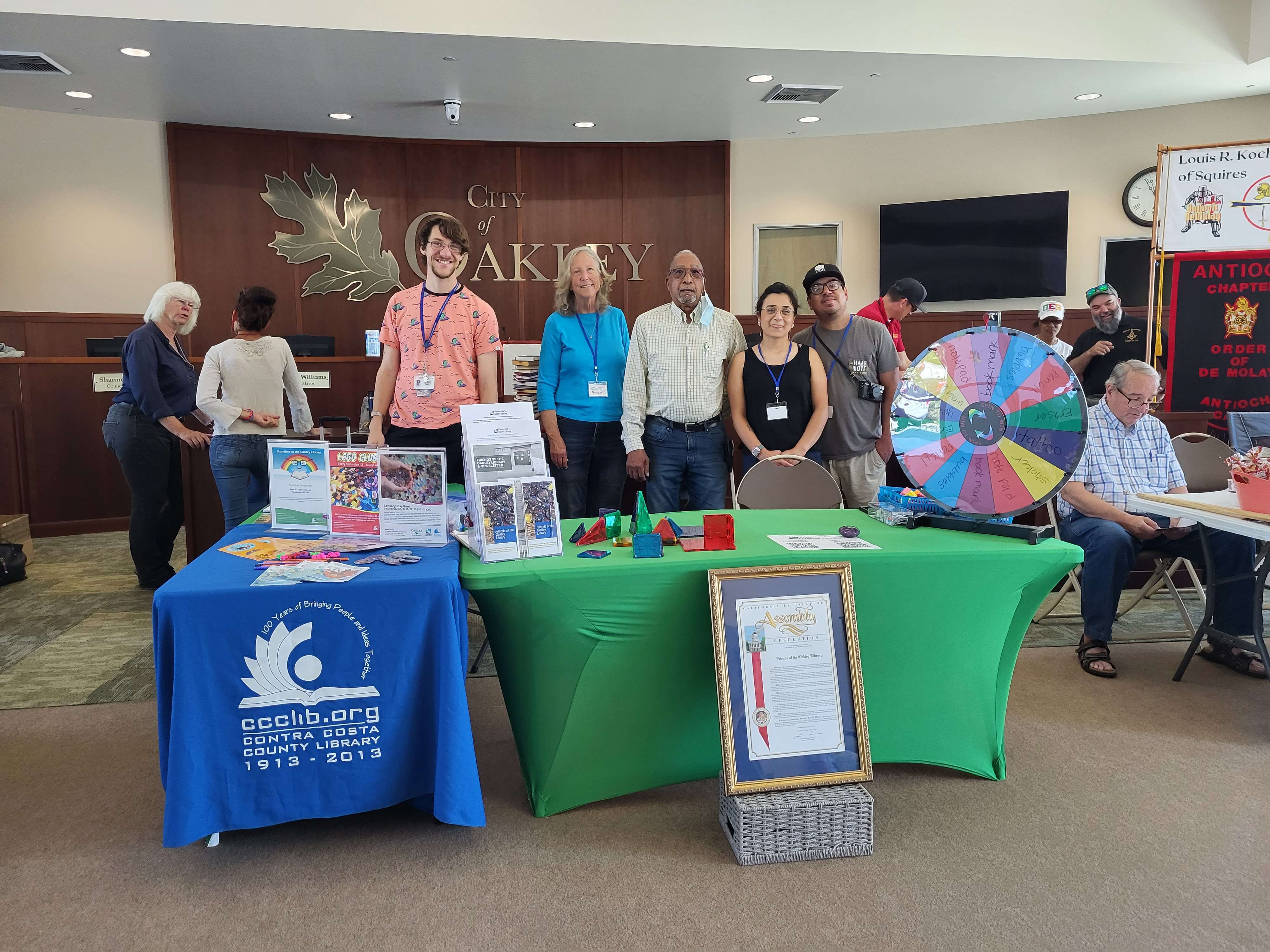 Mark at the Oakley City Hall, tabling for the Library.